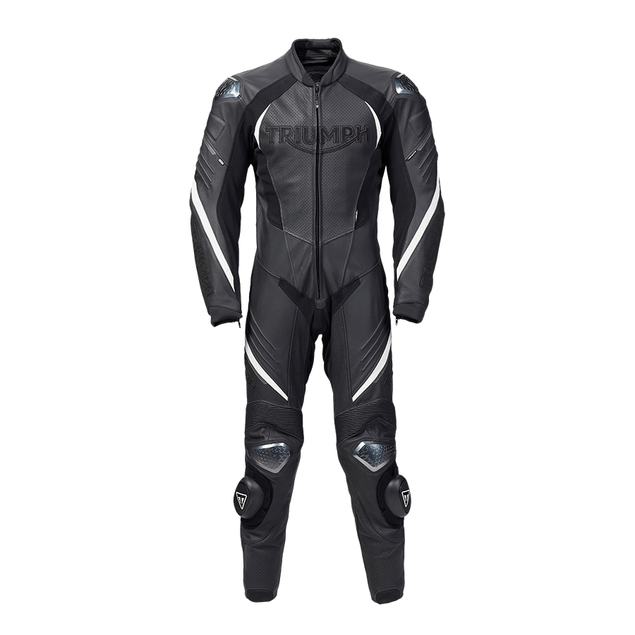 Triple Leather Roaster Race Black White Suit Motorcycle Clothing